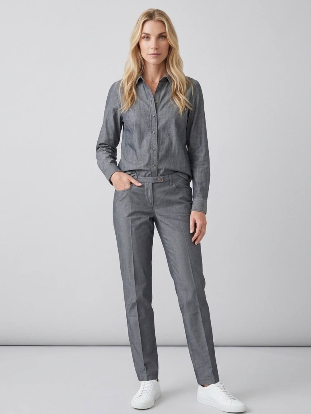 Gerry Weber women gray straight leg pants